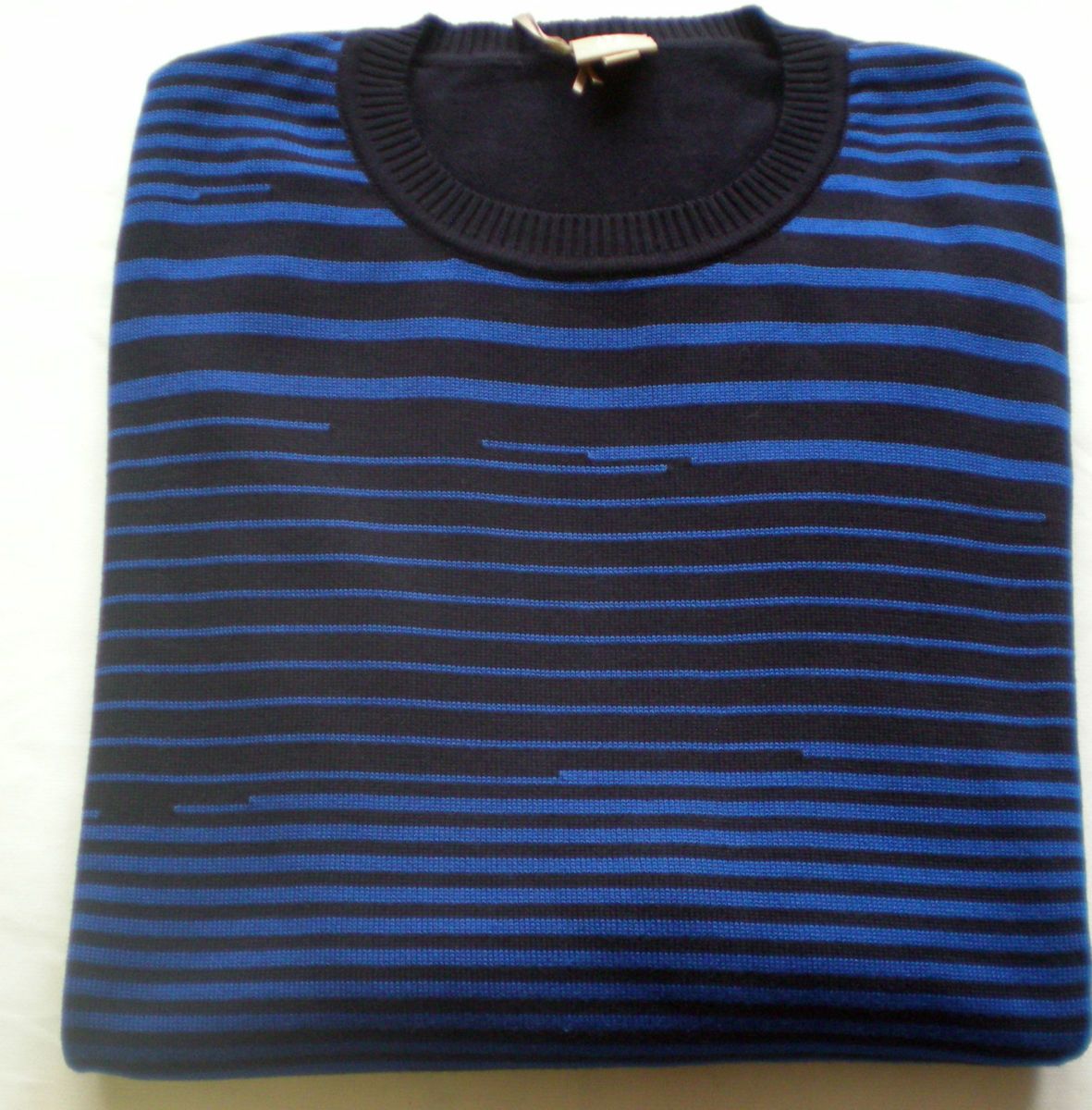   Pullover, 100% Baumwolle 416001   399 Navy gestreift, Gr.48