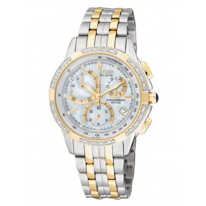 Citizen Uhr FB1144 50D EcoDrive Bicolor Damen Chronograph NEU