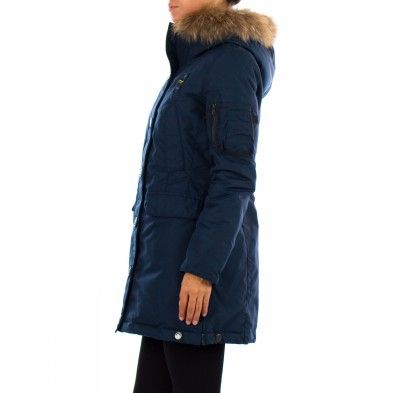 Blauer Imbottito Piuma Dunkelblau Jacken Damen Neu