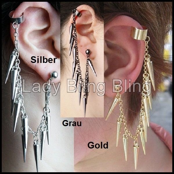 Ohrklemme Ohrclip Ohrschmuck Ohrstecker Ohrring Ear Cuff Gothic Punk