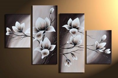 Magnolien M2   4 Bilder ca.120x80cm KOMPLETT Handgemalt