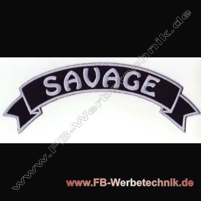 SAVAGE Rückenaufnäher Patch Biker Banner Aufnäher 29cm