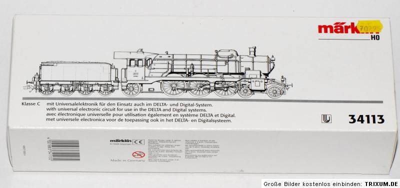 Märklin 34113   Dampflok Württembergische Klasse C   Traummodell