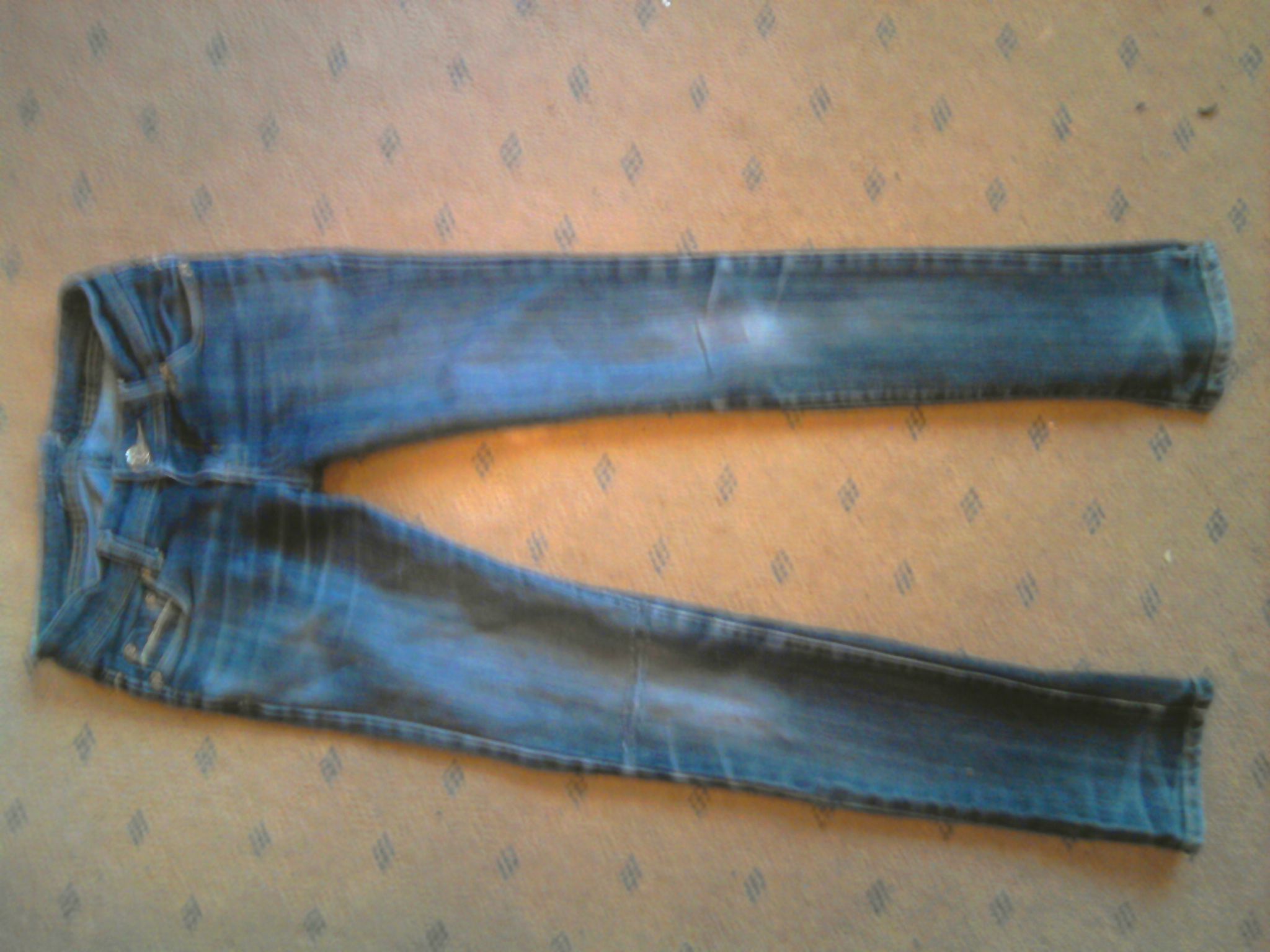 Denim Jeanshose Röhrenjeans Sexy 36 S 34 Gold Blau knackiger Po