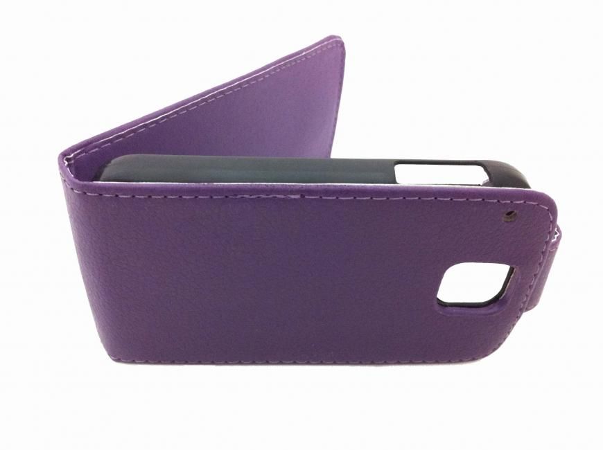 FUNDA PARA ALCATEL ONE TOUCH OT 991 PIEL CUERO MORADA MORADO CARCASA