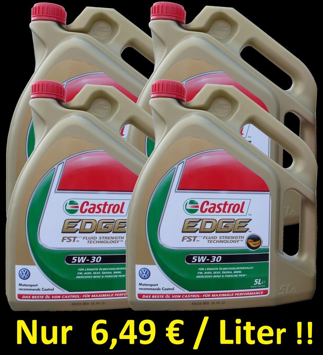 Castrol EDGE FST 5W 30 Motoröl 4 x 5L Longlife 3 VW