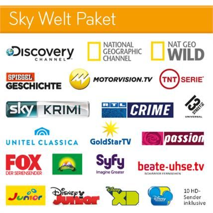 Sky Abo Komplett inkl. HD 34,90 mtl. statt 65,90 + Sky HD+ Receiver