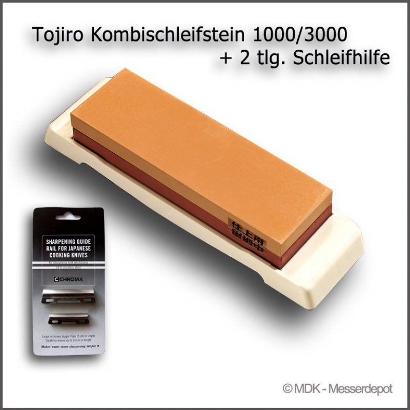 Tojiro Schleifstein + Schleifhilfe für Kochmesser