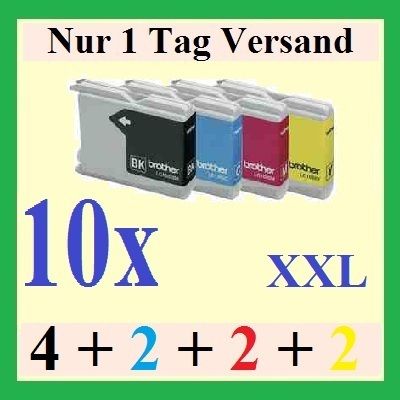 10x Tinte Patronen f Brother MFC 260C MFC 440CN MFC 465CN MFC 5460CN