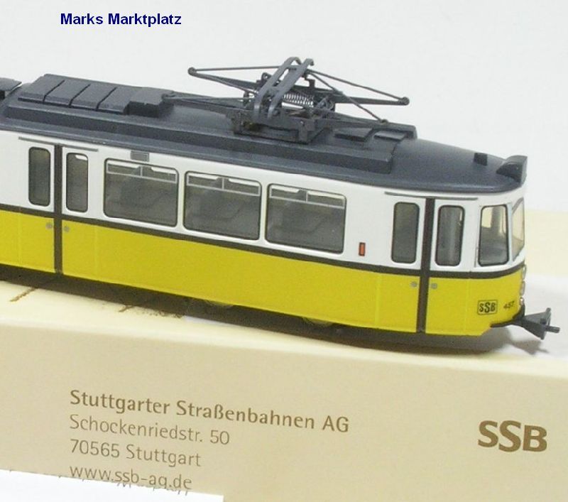 H0m Straßenbahn Gelenktriebwagen Gt4 SSB Halling 457 NEU OVP 1