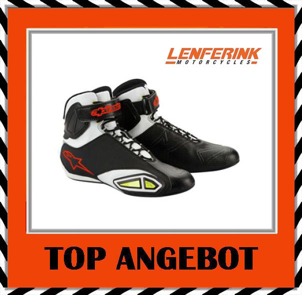 A465 Alpinestars Fastlane Schuh schwarz weiss gelb Gr 11 5 45 Stiefel