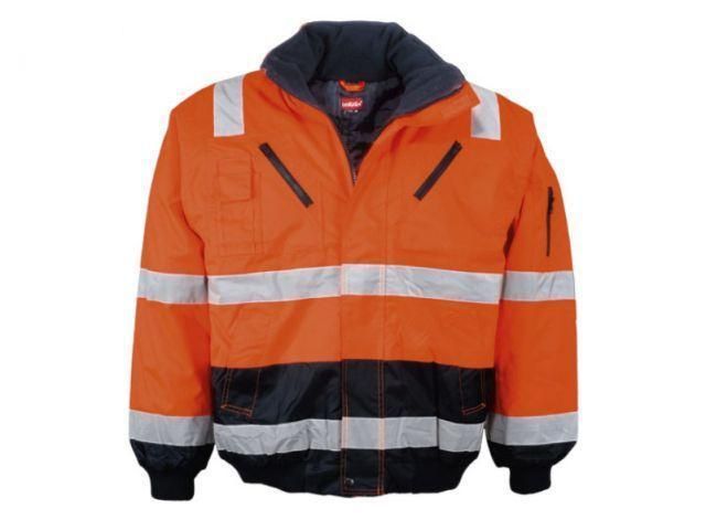 LEI 1x Pilotenjacke orange Warnschutz Jacke warnorange EN471 Warnjacke