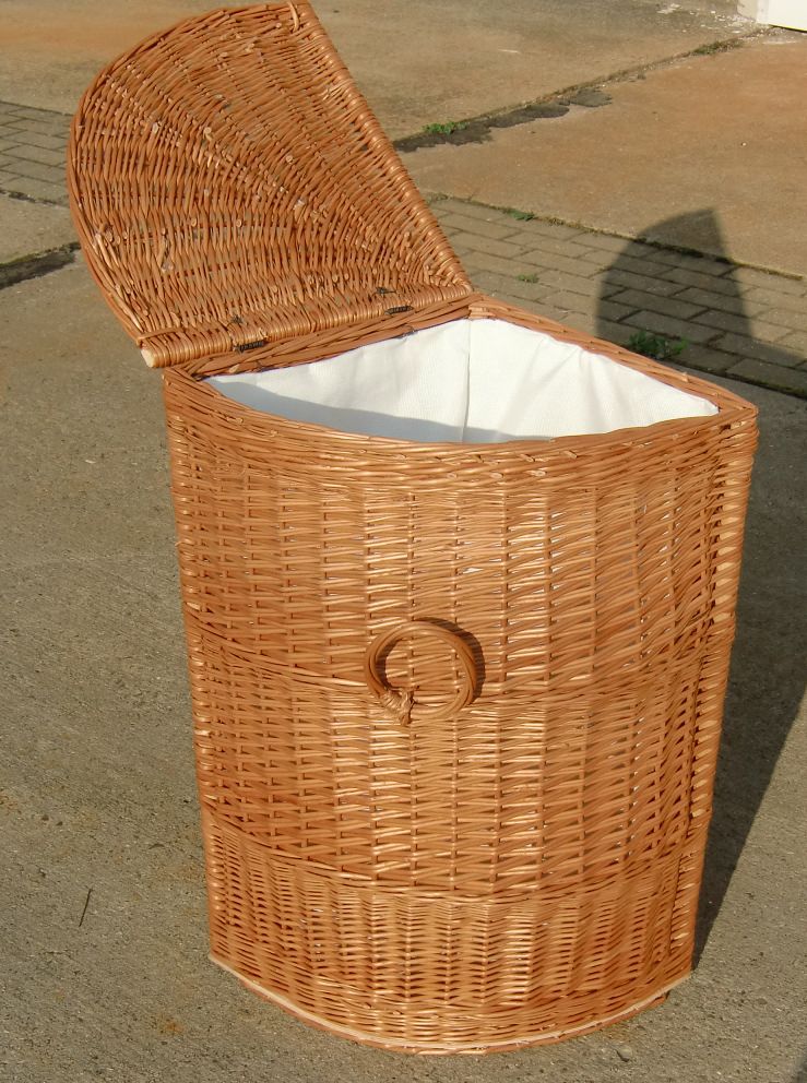 ECK Wäschekorb Wäschetruhe weide Rattan 42x42xH67cm