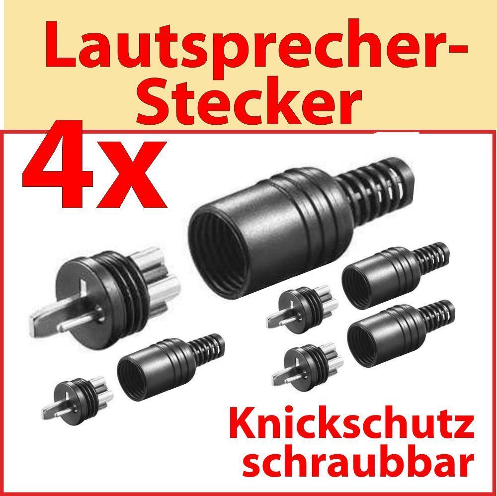 4x Lautsprecher Stecker  schraubbar  Knickschutz