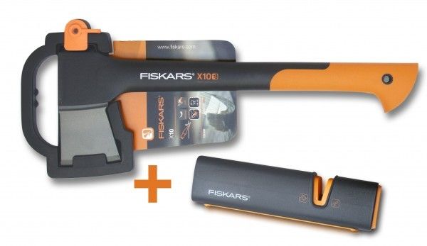 Fiskars X10 Universaltaxt + Fiskars Xsharp Axt  und Messerschärfer