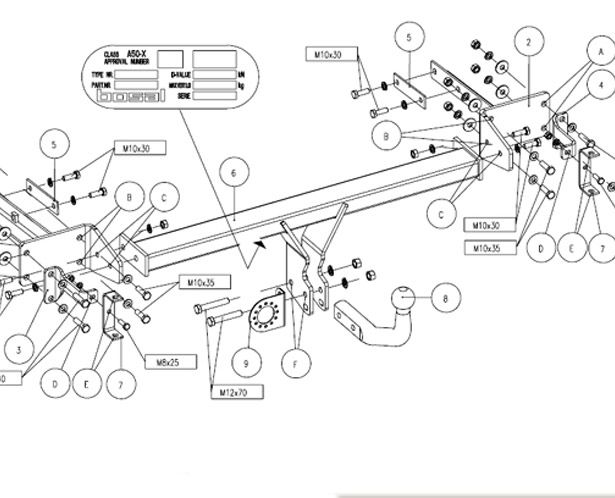 Mercedes W211 Limousine 02 09 Anhängerkupplung starr mit 7pol