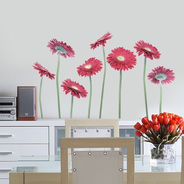 Pinke Gerbera   Wandtattoo Küche Wandsticker Blume Wanddeko Deko