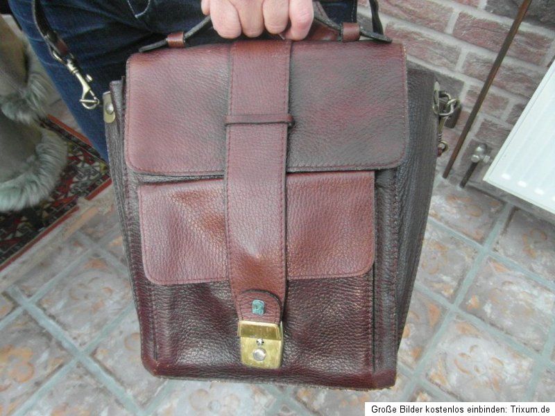 VINTAGE LEDER TASCHE UMHÄNGETASCHE 70ER JAHRE RAR