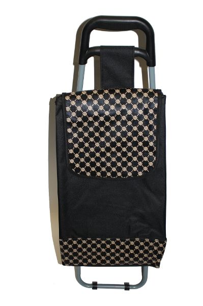 Einkaufstrolley Trolley Shopper schwarz goldene Rosen Einkaufsroller