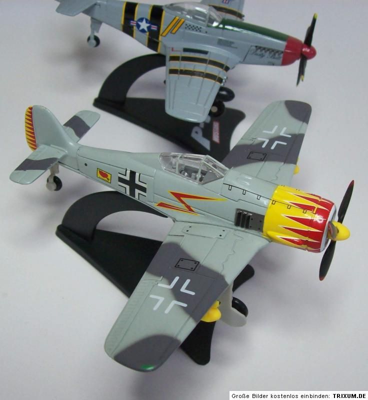 Schuco Mustang P 51 und Fokke Wulf FW 190 Modellflugzeuge Standmodelle