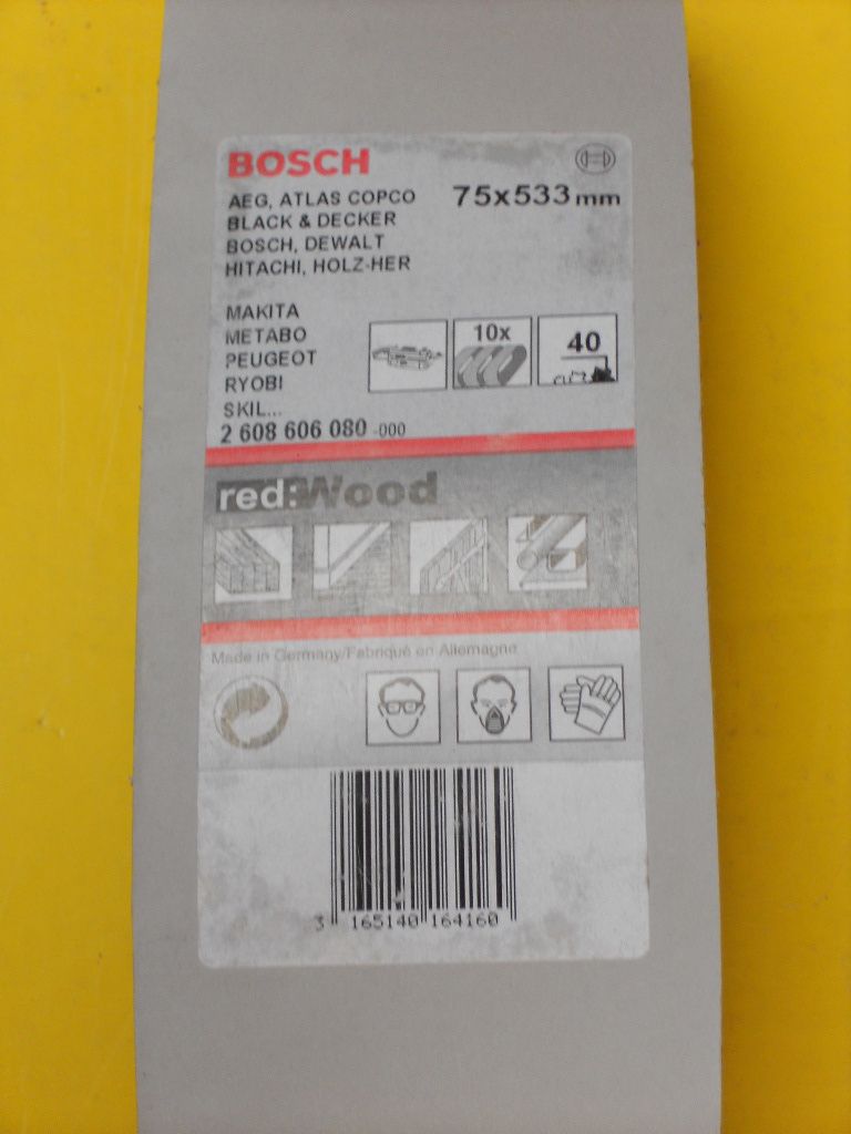 10 Bosch Gewebeschleifbänder 75 x 533 mm, Körnung 40