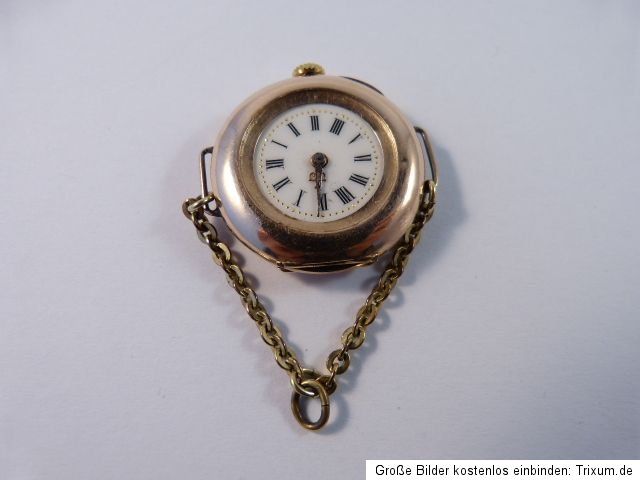 alter tascheunuhr 14kt 585 gold uhr goldschmuck biedermeier 3 cm 20