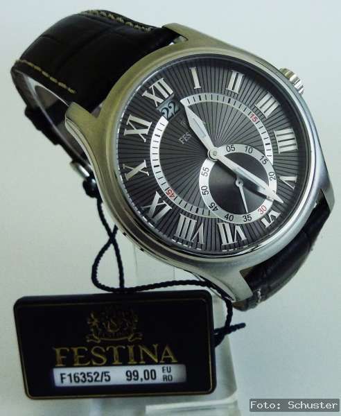 Festina Lederband Herren RETRO UHR NEU schwarz F16352/5