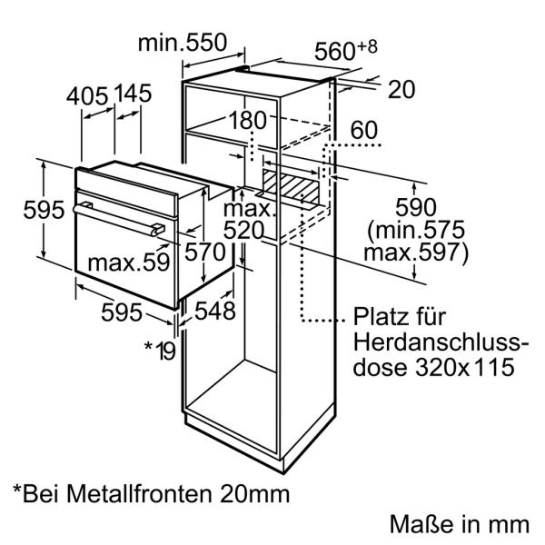 Bosch HBG34B540 Einbau Backofen braun 4242002675466