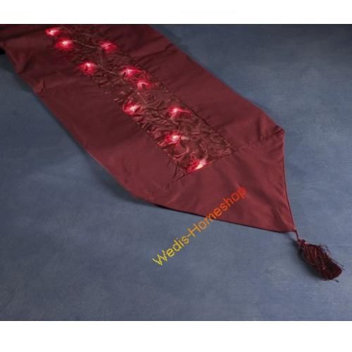 Tischläufer Organza burgund mit 20er LED