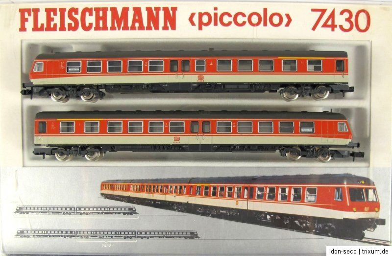 Fleischmann 7430 zweiteiliger Dieseltriebzug VT 614 der DB Spur N, OVP