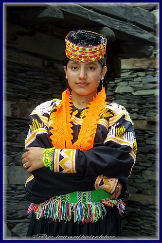 Antik orient Mädchen Kopfschmuck kalash Pakistan  B