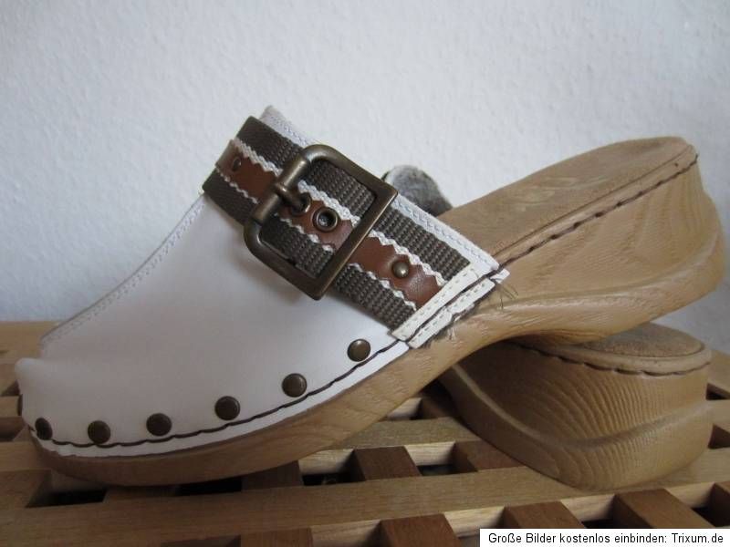 NEU Rieker Clog Leder Weiß   Kombi Gr. 37   42 NEU (5)