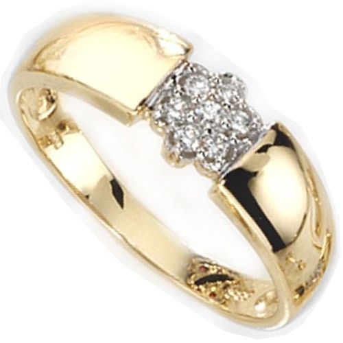 mit 7 Diamanten Brillanten & 585 Gold Gelbgold, Fingerschmuck