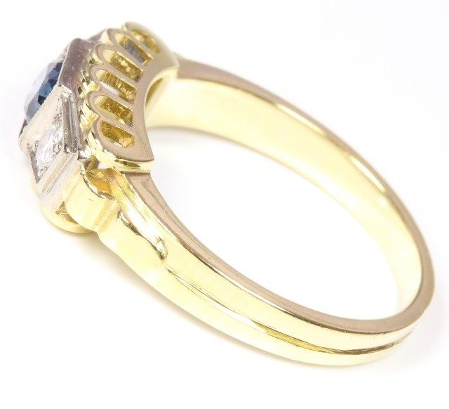 14kt 585 Saphirring Gold Ring Goldring Saphir Brillantring