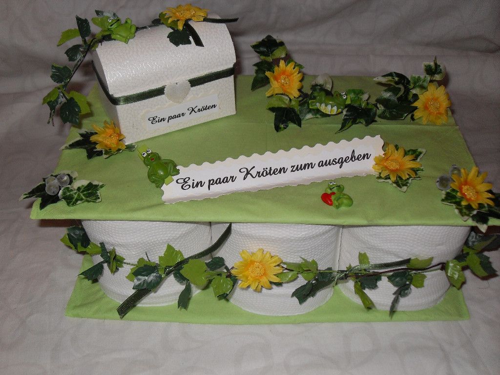 Hochzeit Torte Geldgeschenk Geschenk  Kröten z.Ausgeben