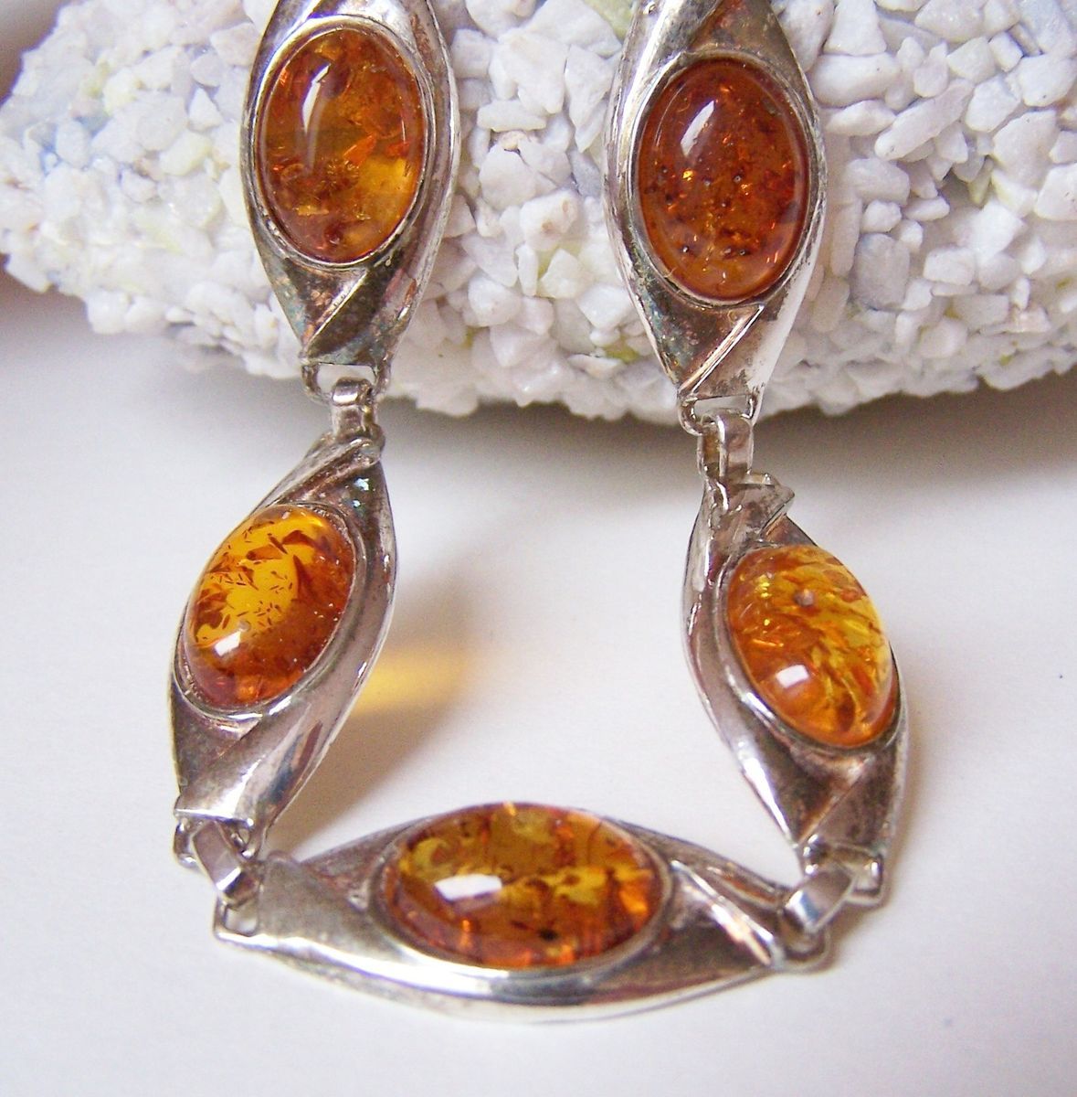 925 Silber Armband   BERNSTEIN   Amber Bracelet HONIGBERNSTEIN