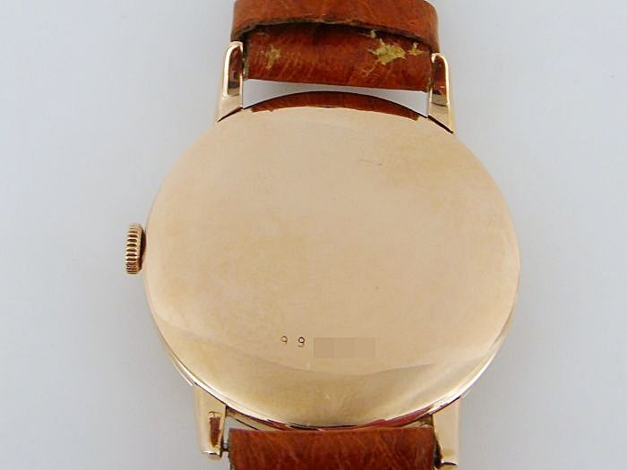 Antimagnetique Herrenarmbanduhr Handaufzug in 585/  Gelbgold