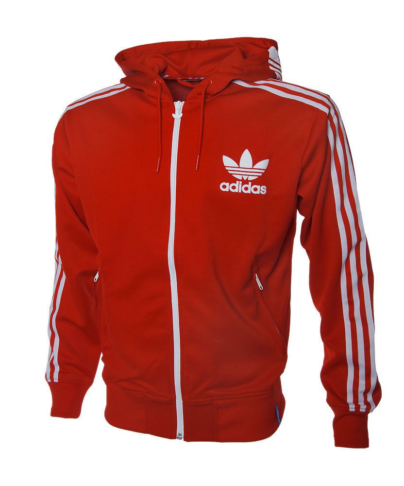 Adidas Originals V12534 HG Hood off Flock Kapuzenjacke Rot Jacke