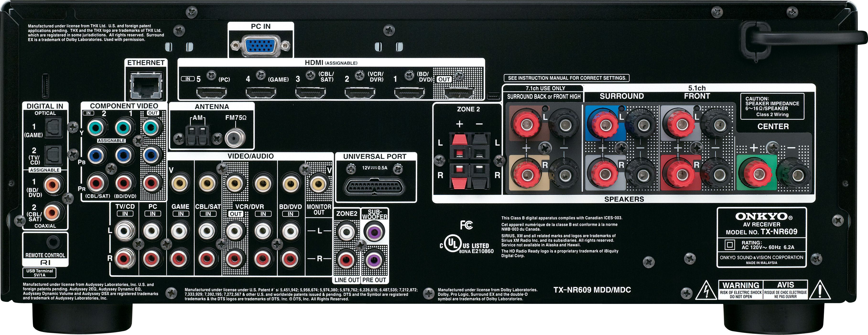 Onkyo TX NR609 7.2 Receiver 3D HDMI 1.4a Iphone via USB