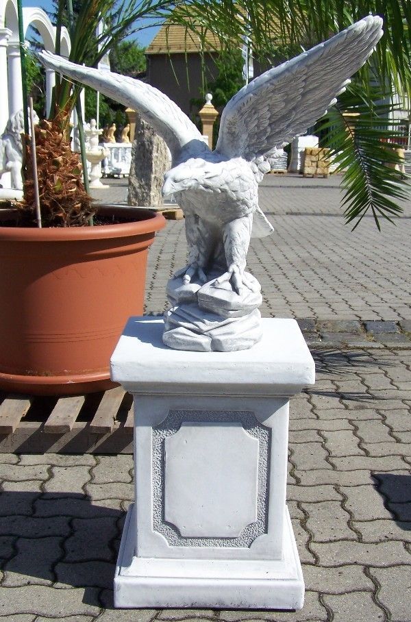 Adler + Sockel rechts Steinfigur ka119r+st615 2 Podest Gartenfigur