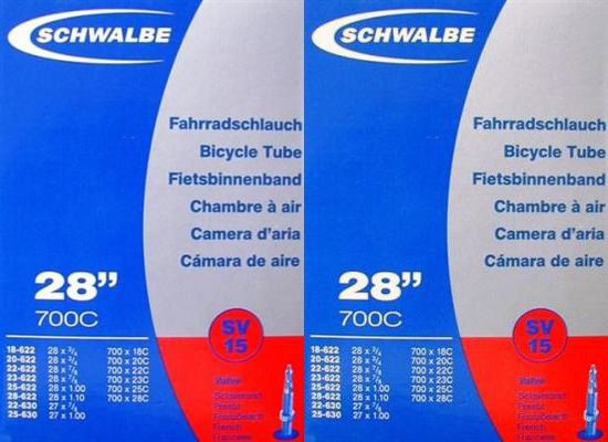 SCHWALBE SV 15 Rennrad Schlauch 18/28 622 ca. 105g