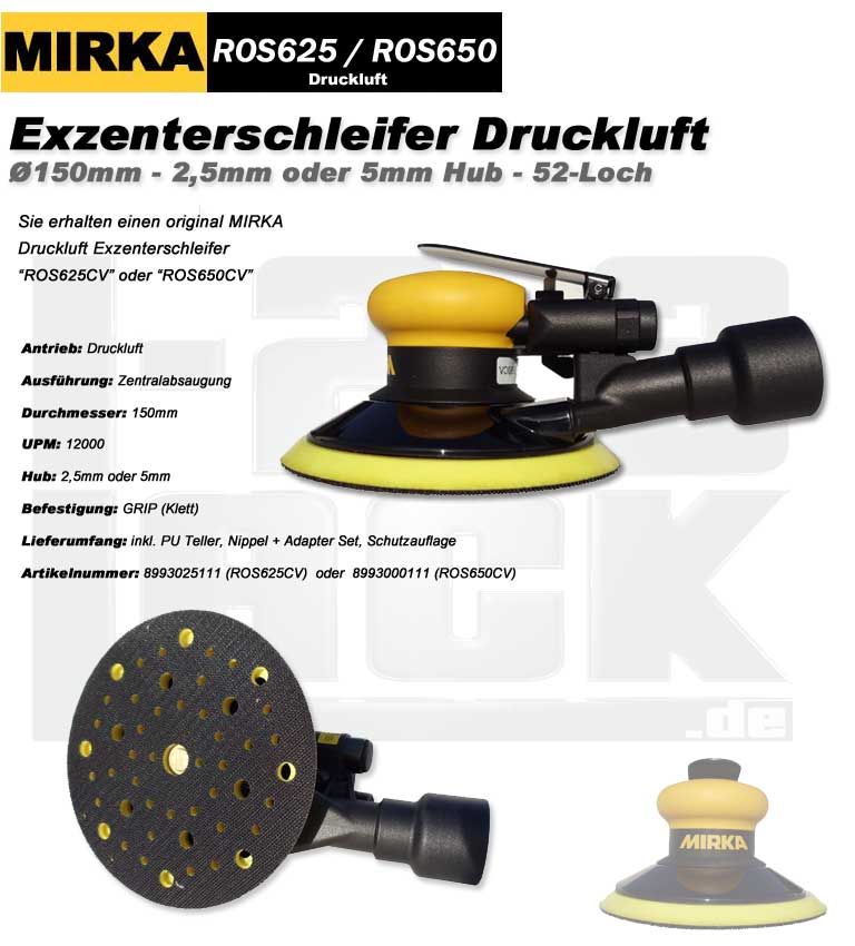 Druckluft Exzenter Schleifmaschine 150mm ROS 625 650 CV