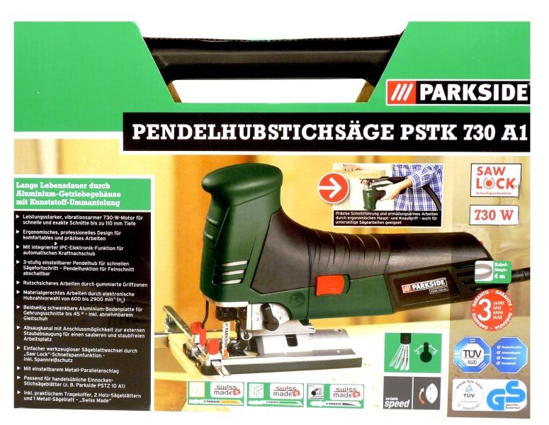 Parkside Pendelhub Stichsäge PSTK 730 A1 730W 110mm TOP