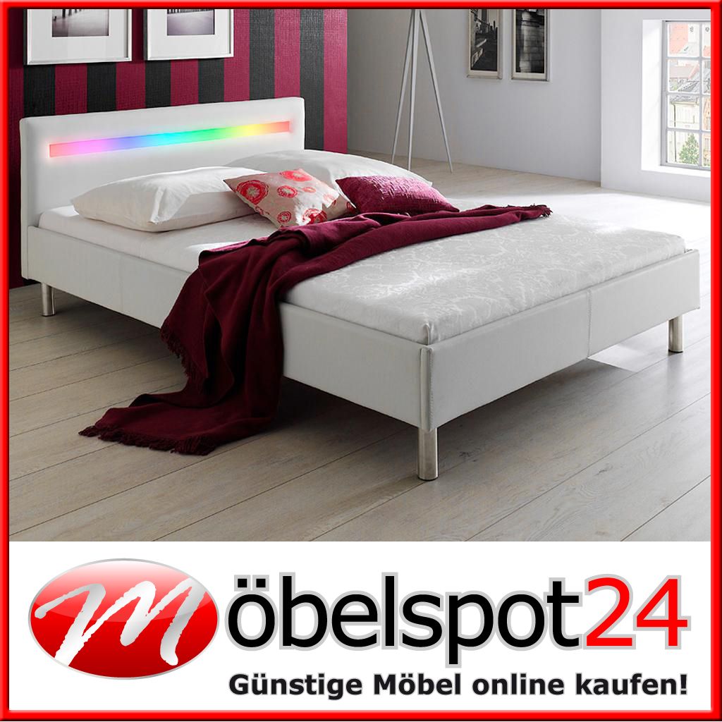 Polsterbett Bett Bettgestell Bettrahmen Schlafzimmer Light RGB 180x200