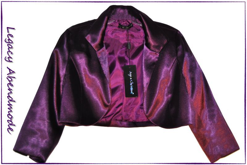 SATIN BOLERO ABENDJÄCKCHEN / ABENDJACKE Gr.34 54 NEU +mit Kragen