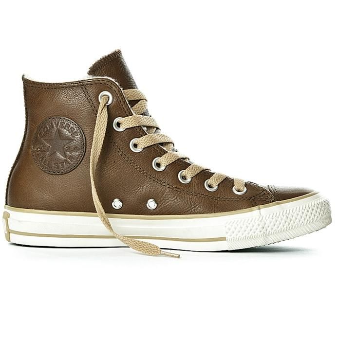 Converse Chucks All Star Hi Shearling Braun gefüttert Schuhe