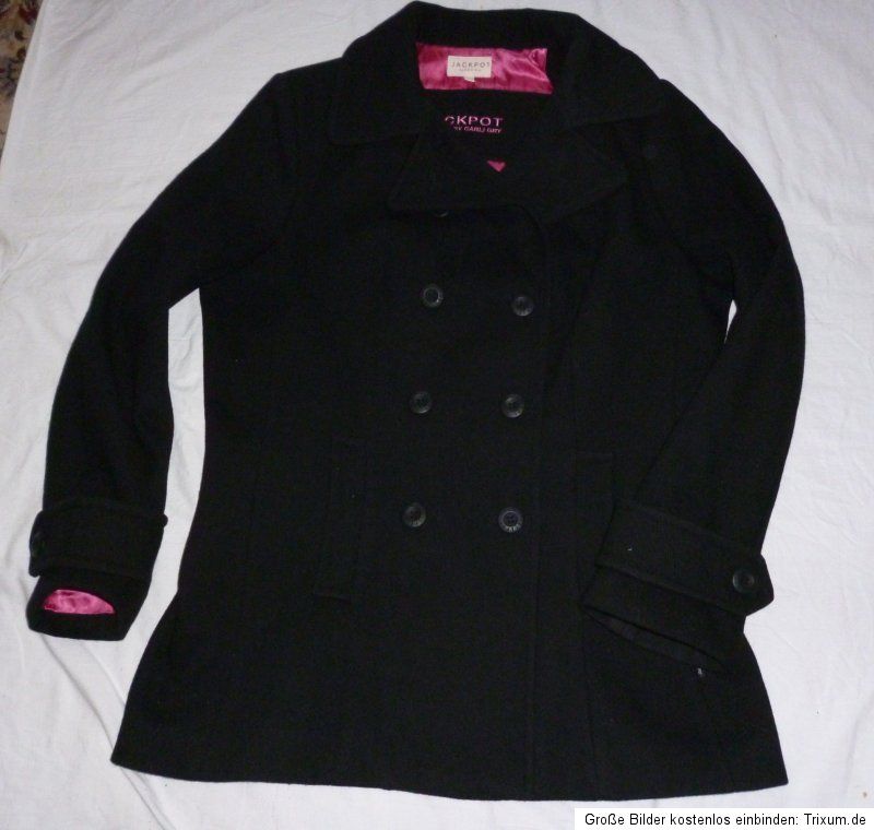 Jackpot Winterjacke Jacke Mantel schwarz Gr. 4 M / L 40 Kurzmantel