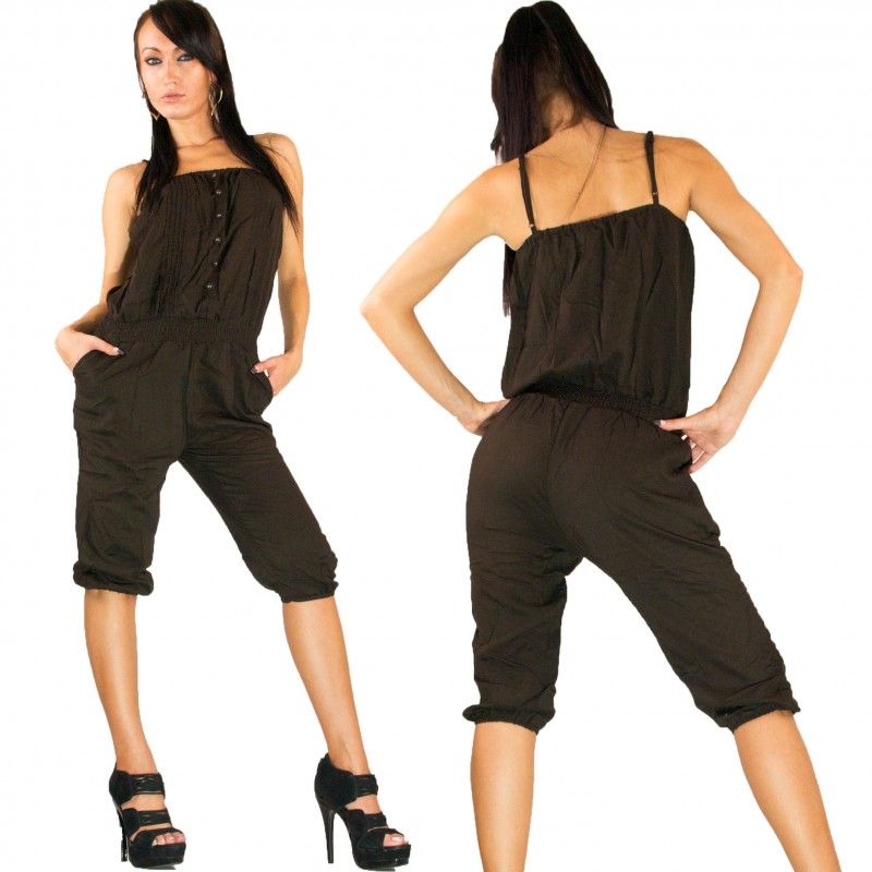 Sexy Damen Bandeau Catsuit Overall Hosenanzug Sommer Gr. M L XL