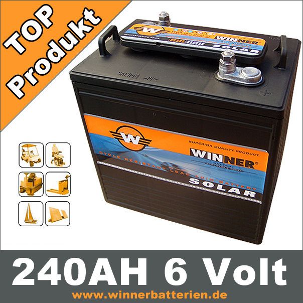 Traktionsbatterie 6V 240Ah Blockbatterie Antriebsbatterie 6Volt