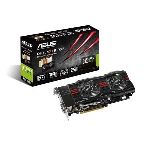 Asus GTX670 DC2T 2GD5 GTX 670 2GB PCIe 2xDVI/HDMI/DP   Retail NEU